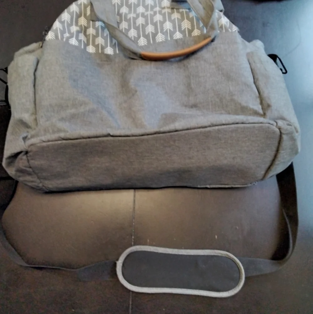 Grey & White Leke Baby Diaper Bag